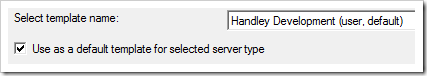 Use as a default template for selected server type