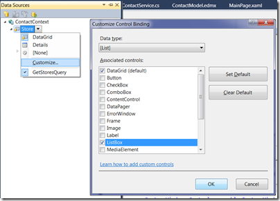 Customize Control Binding from Data Sources window