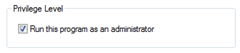 Shortcut Compatibility - Run this program as an administrator